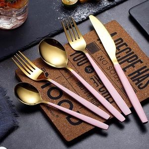 Beautiful silverware set pink/gold 20 piece